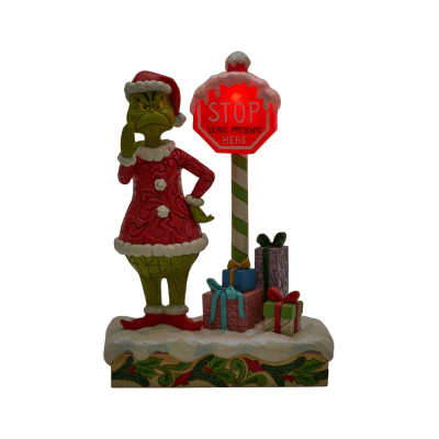 Jim Shore | Grinch by Stop Sign Illuminated Figurine