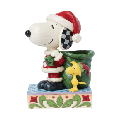 Jim Shore | Peanuts® Santa Snoopy & Elf Woodstock Figurine