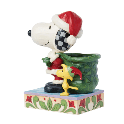 Jim Shore | Peanuts® Santa Snoopy & Elf Woodstock Figurine