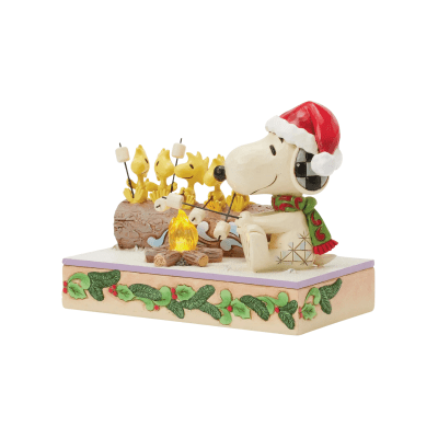 Jim Shore | Peanuts® Santa Snoopy & Woodstock Roasting Illuminated Figurine