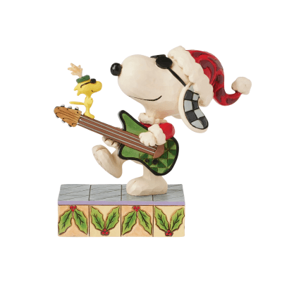 Jim Shore | Peanuts® Santa Snoopy & Woodstock Rock Figurine