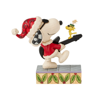 Jim Shore | Peanuts® Santa Snoopy & Woodstock Rock Figurine
