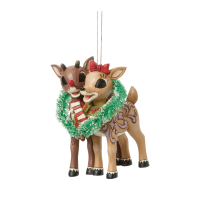 Jim Shore | Rudolph the Red-Nosed Reindeer 'Rudolph & Clarice Heart' Ornament