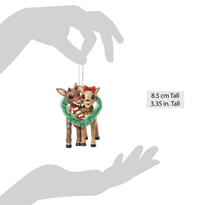 Jim Shore | Rudolph the Red-Nosed Reindeer 'Rudolph & Clarice Heart' Ornament