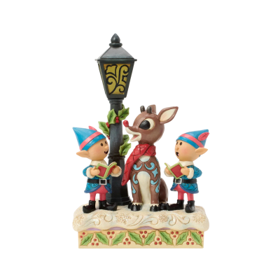 Jim Shore | Rudolph the Red-Nosed Reindeer 'Rudolph and Elves Caroling' Figurine