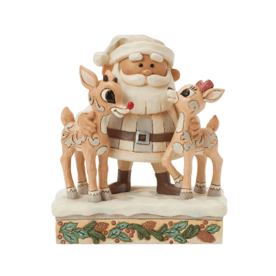 Jim Shore | Rudolph the Red-Nosed Reindeer 'Woodland Santa with Reindeers' Figurine