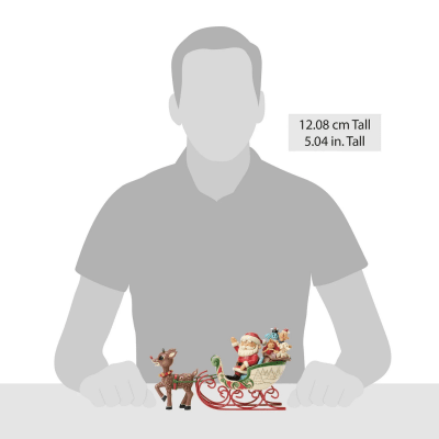 Jim Shore | Rudolph the Red-Nosed Reindeer Pulling Santa in Sled Figurine
