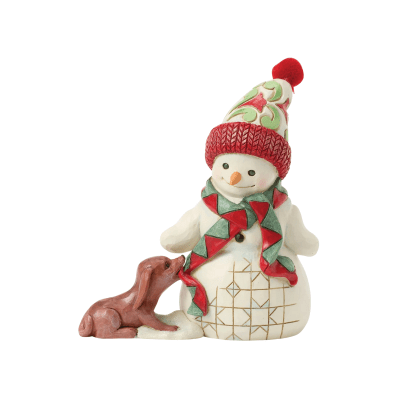 Jim Shore | Snowman with Dog & Scarf Pint Figurine