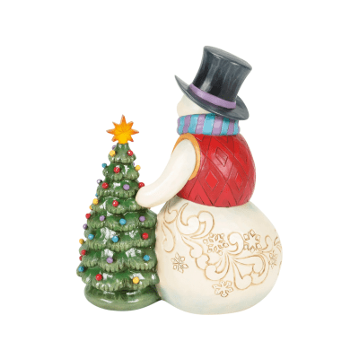 Jim Shore | Snowman with Vintage LED Tree Figurine