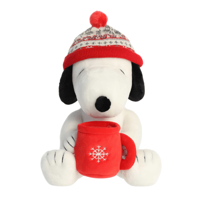 Aurora® Peanuts® Winter Hat Snoopy With Mug Plush