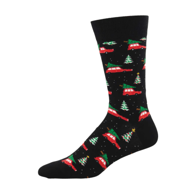 Socksmith Men's 'Christmas Cars' Black Socks