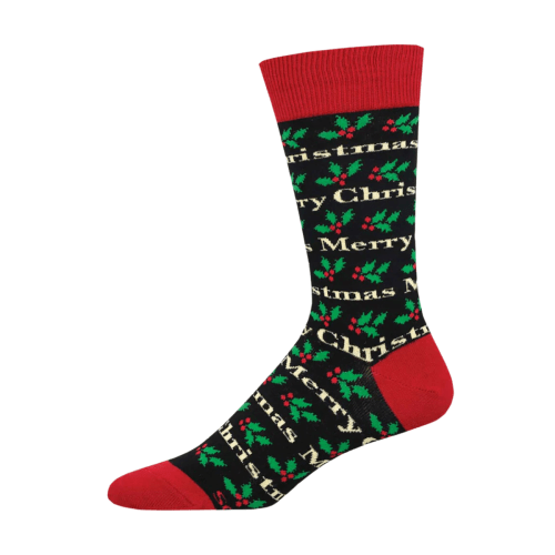 Socksmith Men's 'Merry Christmas' Black Socks