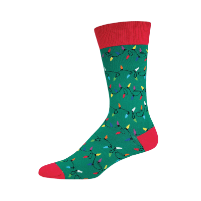 Socksmith Men's 'Christmas Lights' Green Socks