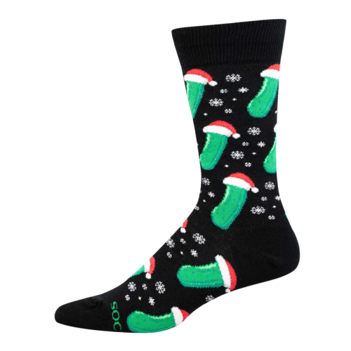Socksmith Men's 'Christmas Pickle' Black Socks