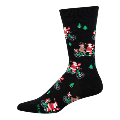 Socksmith Men's 'Christmas Cycling Santa' Black Socks