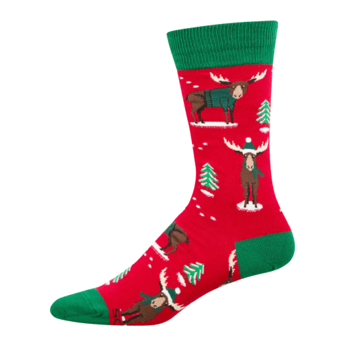 Socksmith Men's 'Christmas Christmoose' Red Socks