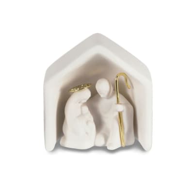Miniature Porcelain Nativity Figurines, Set of 2