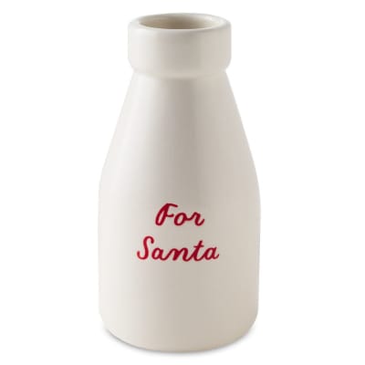 Santa Cookie Plate and Milk Bottle Christmas Gift Set