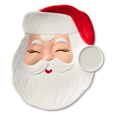 Santa Cookie Plate and Milk Bottle Christmas Gift Set