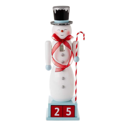 Snowman Christmas Countdown Nutcracker Figurine