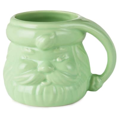 Mint Green Sculpted Santa Mug