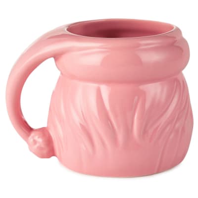 Coral Pink Sculpted Santa Mug