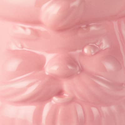 Coral Pink Sculpted Santa Mug