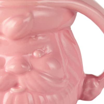 Coral Pink Sculpted Santa Mug