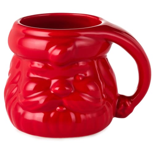 Red Sculpted Santa Mug