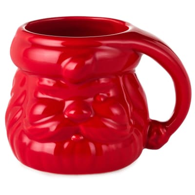 Red Sculpted Santa Mug