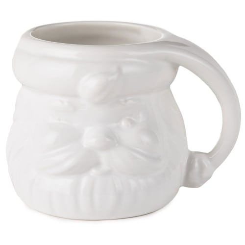 White Sculpted Santa Mug