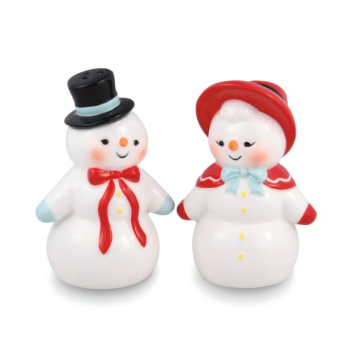 Sculpted Snow People Salt and Pepper Shakers, Set of 2