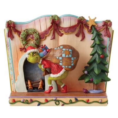 Jim Shore | Grinch Sneaking & Stealing Presents Storybook Figurine