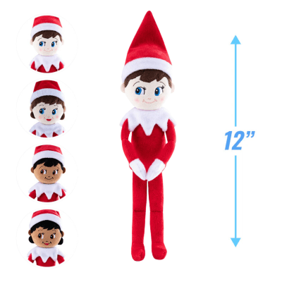 The Elf on the Shelf® | Plushee Pals® Snugglers Girl, With Dark Skin and Brown Eyes Plush