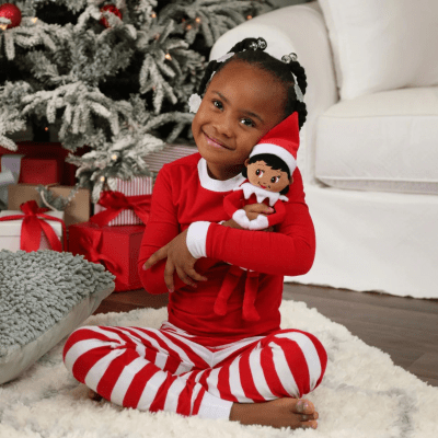 The Elf on the Shelf® | Plushee Pals® Snugglers Girl, With Dark Skin and Brown Eyes Plush