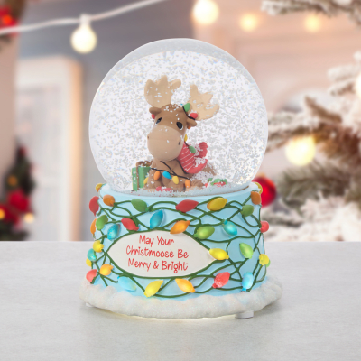 Precious Moments | May Your Christmoose Be Merry And Bright Musical Snow Globe