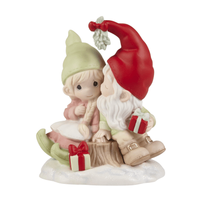 Precious Moments | Gnomie Wishes and Mistletoe Kisses Figurine