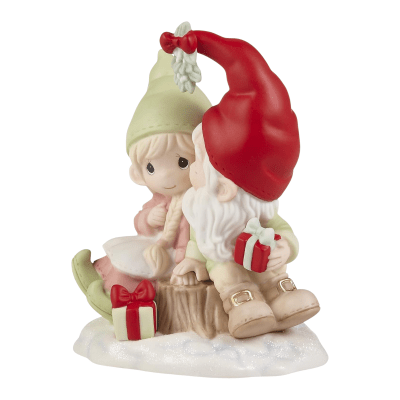 Precious Moments | Gnomie Wishes and Mistletoe Kisses Figurine