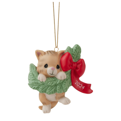 Precious Moments | Hanging Out For The Holidays 2024 Dated Cat Ornament