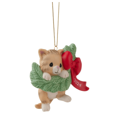 Precious Moments | Hanging Out For The Holidays 2024 Dated Cat Ornament