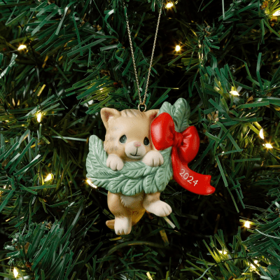 Precious Moments | Hanging Out For The Holidays 2024 Dated Cat Ornament