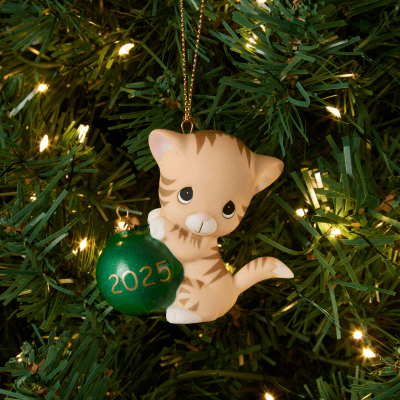 Precious Moments | Purr-fectly Festive 2025 Dated Cat Ornament