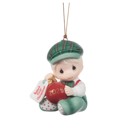 Precious Moments | Baby’s First Christmas 2025 Dated Boy Ornament