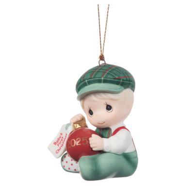 Precious Moments | Baby’s First Christmas 2025 Dated Boy Ornament