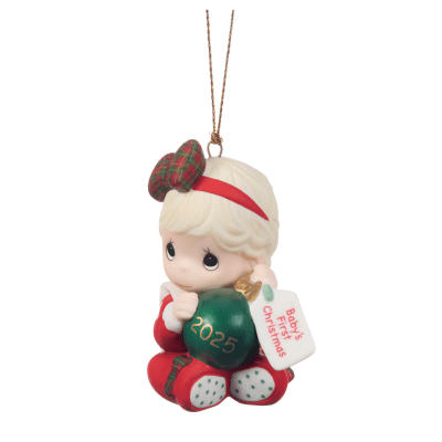 Precious Moments | Baby’s First Christmas 2025 Dated Girl Ornament