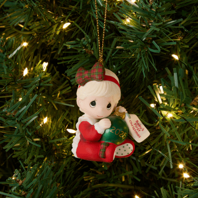Precious Moments | Baby’s First Christmas 2025 Dated Girl Ornament