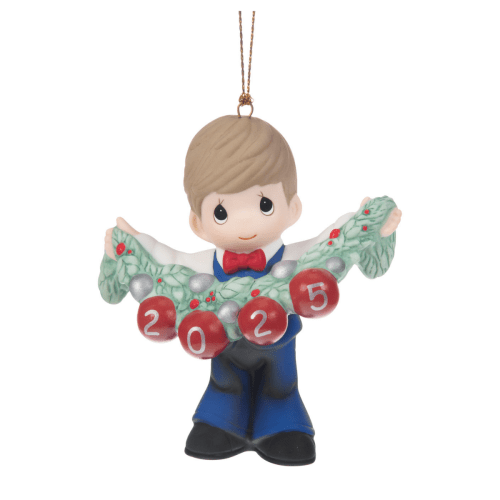 Precious Moments | Deck The Halls 2025 Dated Boy Ornament