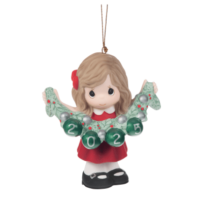 Precious Moments | Deck The Halls 2025 Dated Girl Ornament