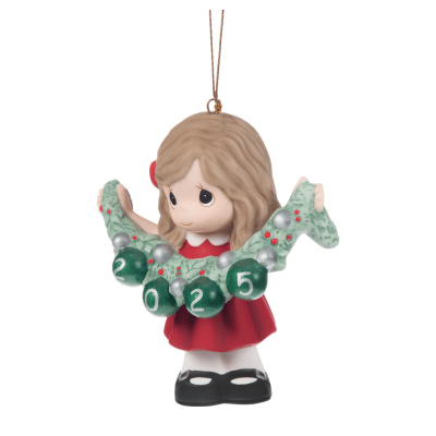 Precious Moments | Deck The Halls 2025 Dated Girl Ornament