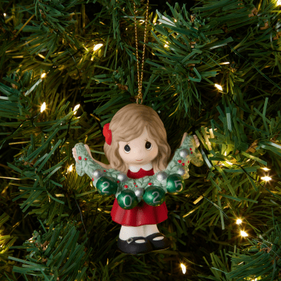Precious Moments | Deck The Halls 2025 Dated Girl Ornament